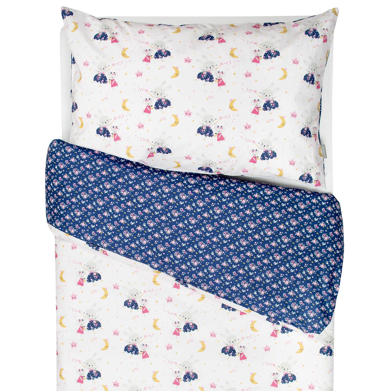 Parure De Lit Réversible En Coton Fairy Flore Rose