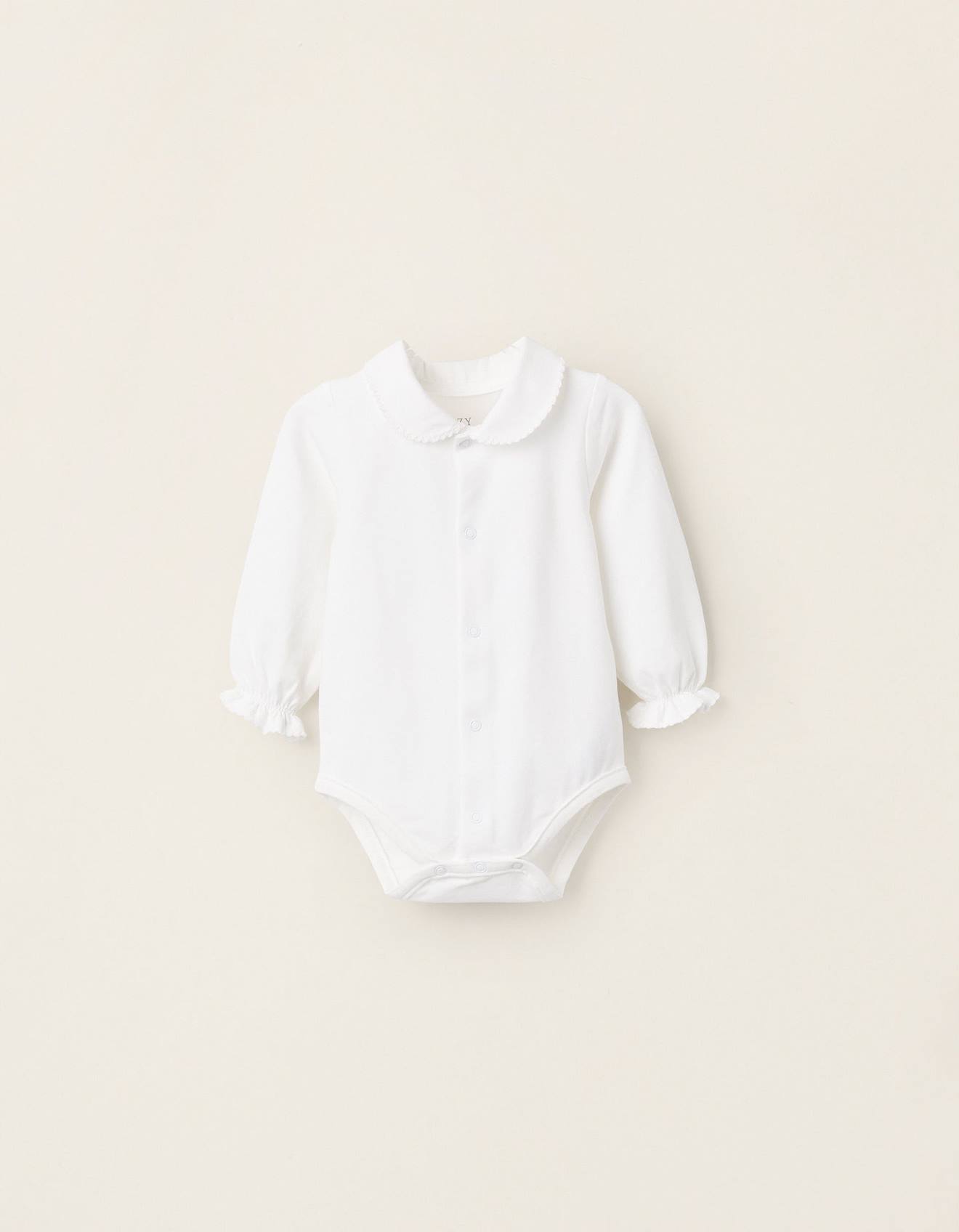 Body-chemise En Jersey Avec Volants Blanc