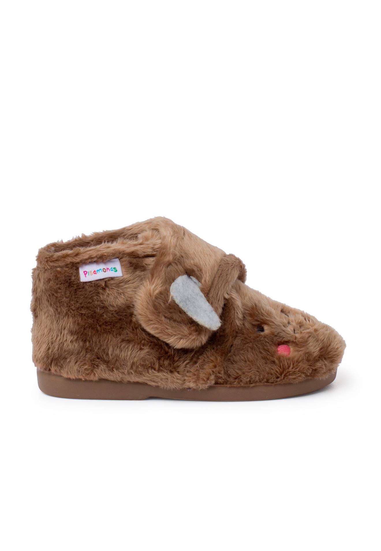 Chaussons Animaux Peluche Taupe