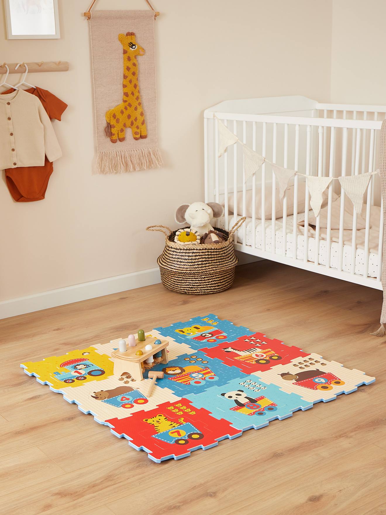 Tapis De Jeu Puzzle En Mousse, 9 Pièces Train D’animaux - Multicolore (Bieco) - Image 1