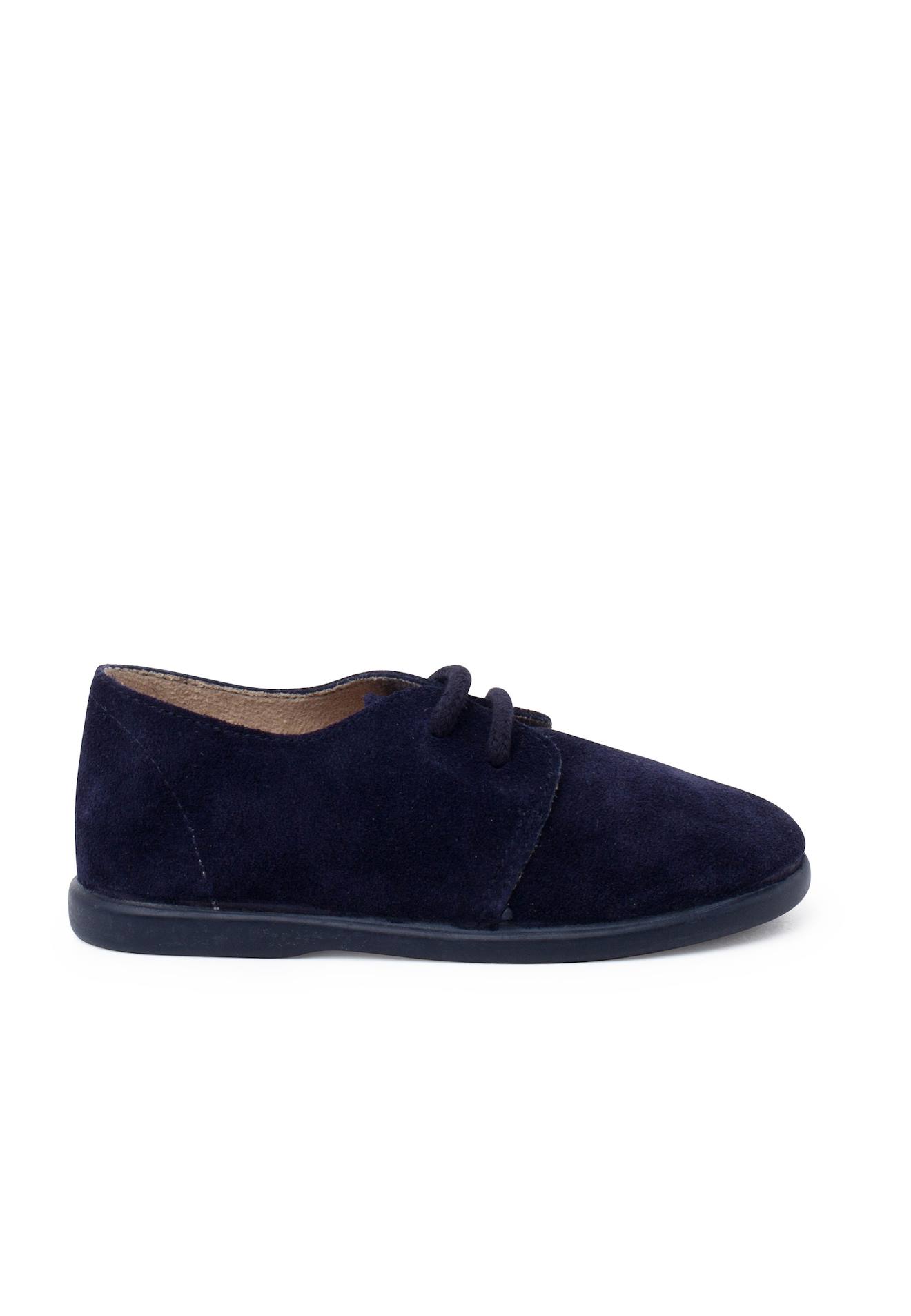 Derbies Suède Lacets Garçon Semelle Fine Bleu Marine