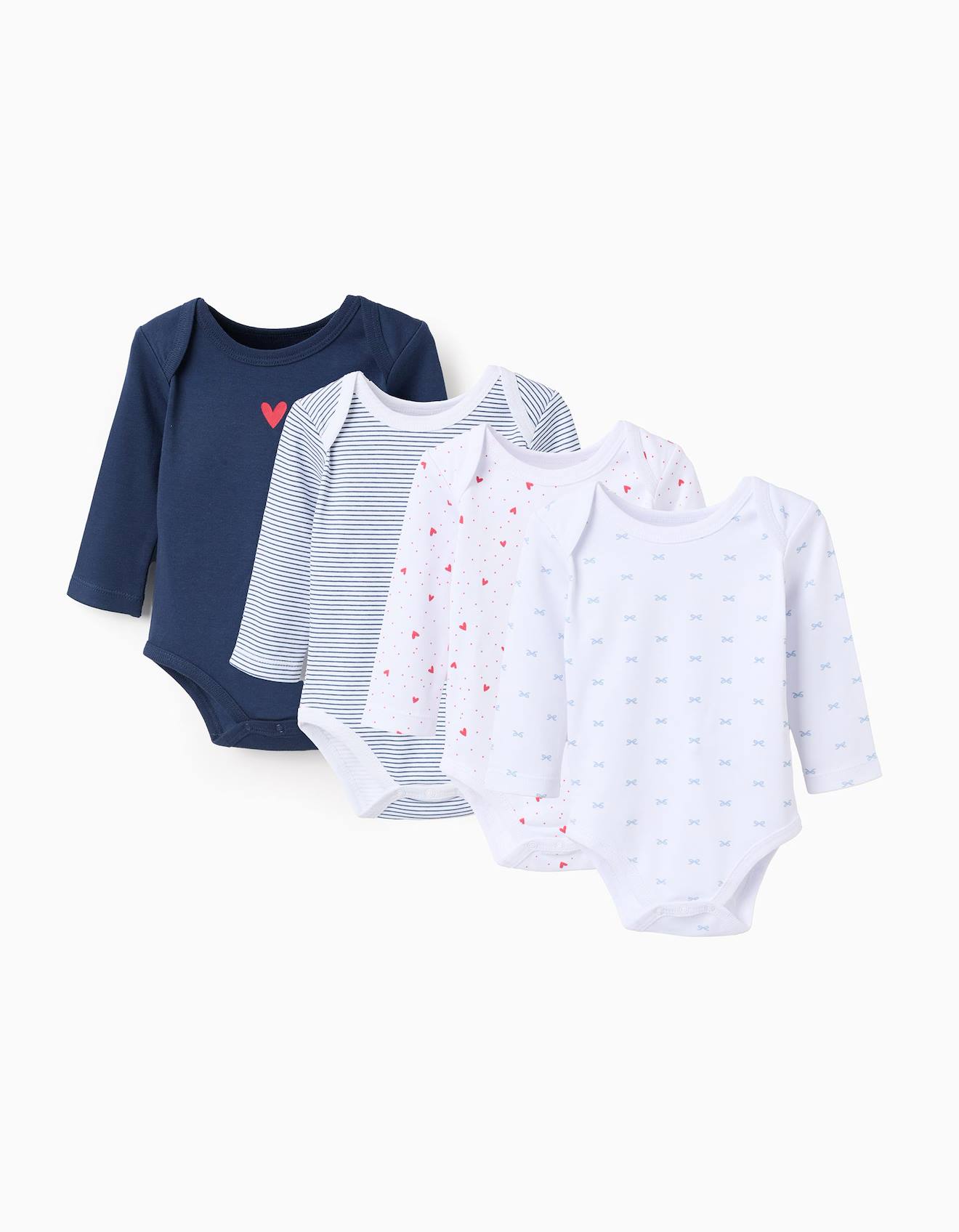 Lot De 4 Bodies En Coton Hearts Multicolore