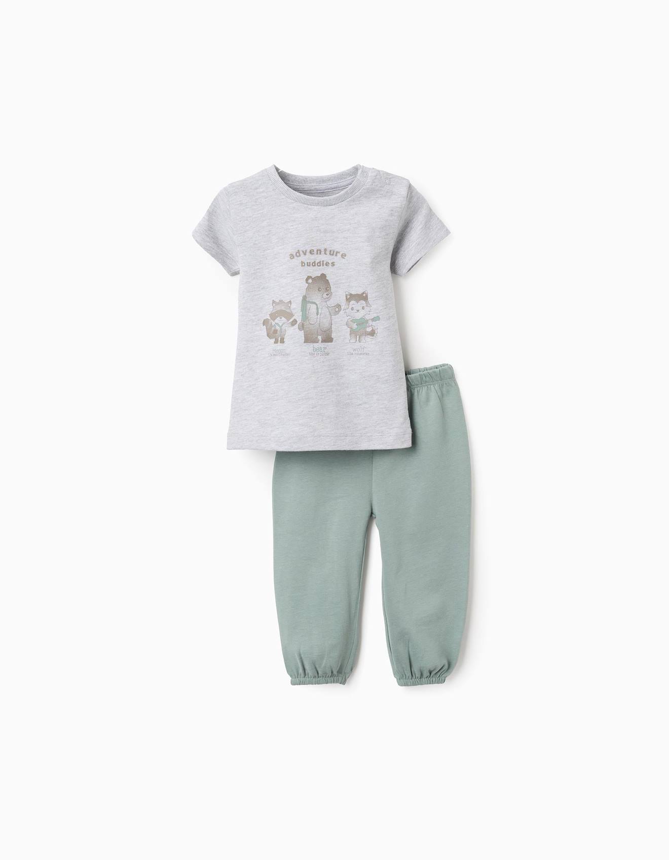 Pyjama en coton gris clair