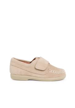 Chaussures-Chaussures bébé 17-26-Mocassins en suède à scratch
