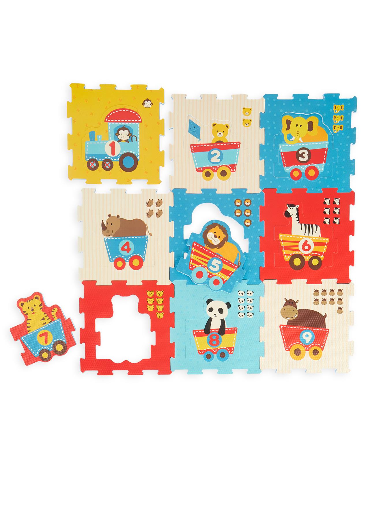 Tapis De Jeu Puzzle En Mousse, 9 Pièces Train D’animaux - Multicolore (Bieco) - Couverture
