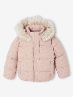 -Doudoune à capuche fille doublée maille polaire