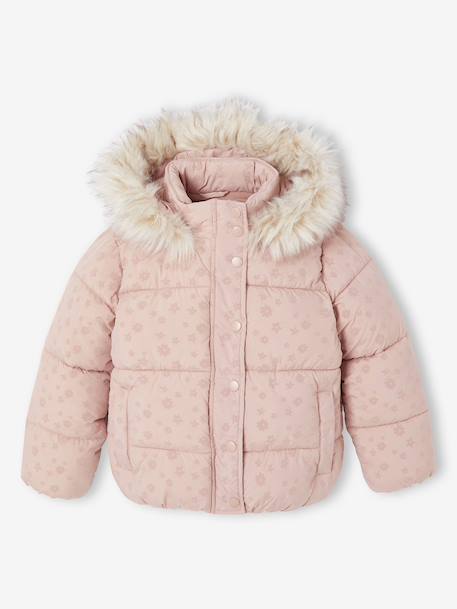 Doudoune à capuche fille doublée maille polaire  - vertbaudet enfant