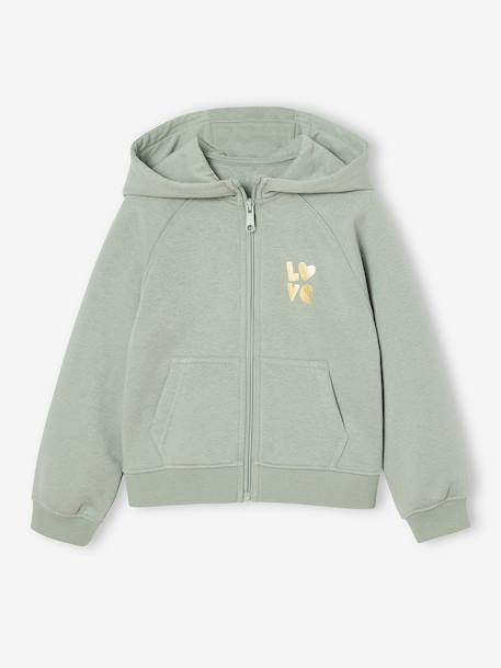 Sweat fille zippé à capuche sport   - vertbaudet enfant