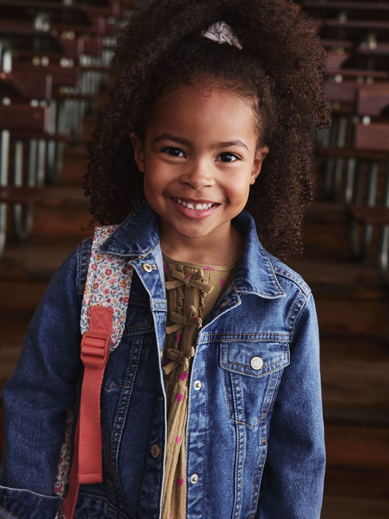 Veste jean fille bleu moyen