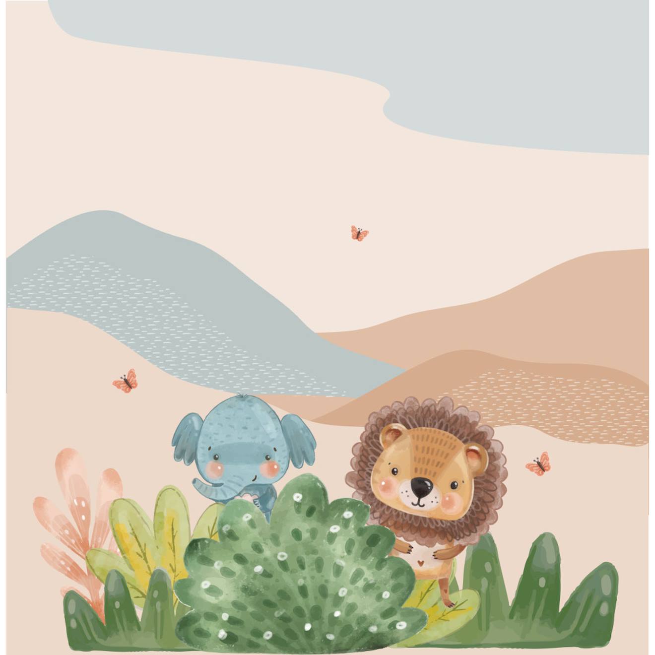 Papier Peint Panoramique Little Jungle Multicolore