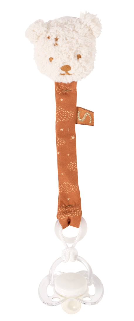 Sauthon - Attache-tétine Bébé - Orsino Blanc/marron