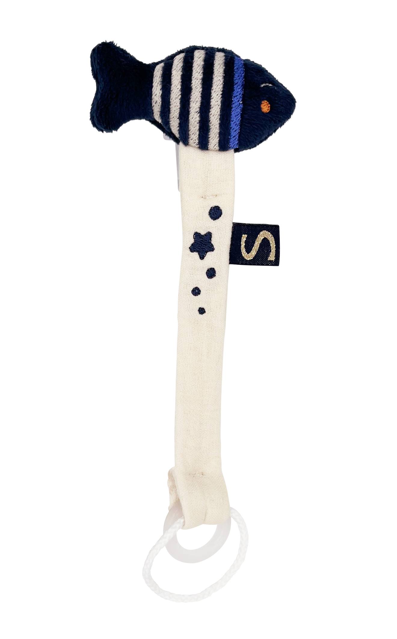 Attache Sucette Poisson - Baby Sailor Bleu