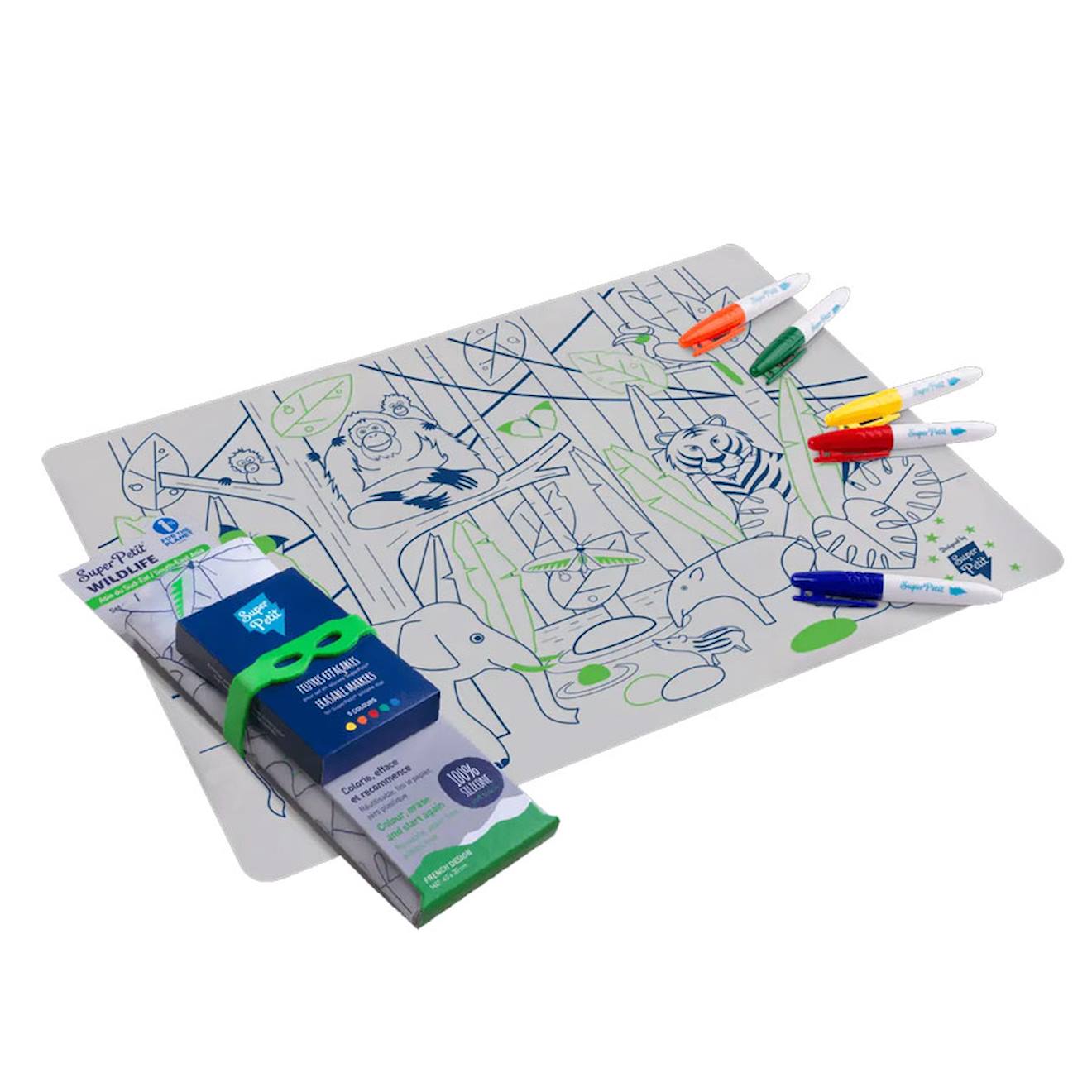 Set en silicone à colorier - jungle multi-coloured