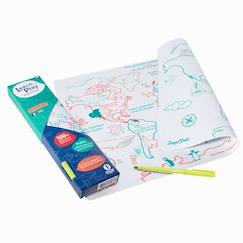Jouet-Set en silicone à colorier réversible - planisphère