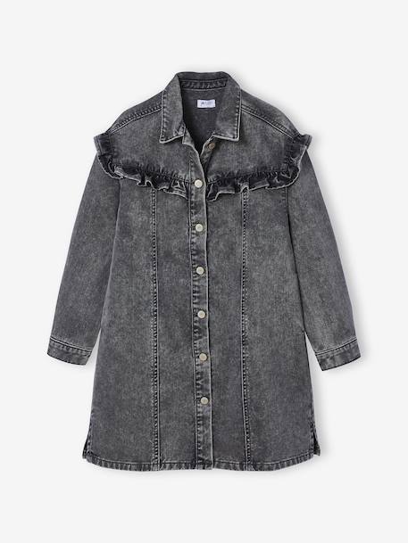 Robe en jean à volant  - vertbaudet enfant