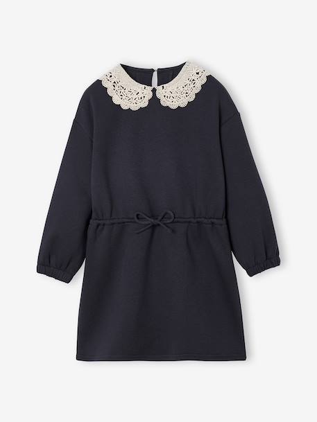 Robe molleton col en macramé fille  - vertbaudet enfant