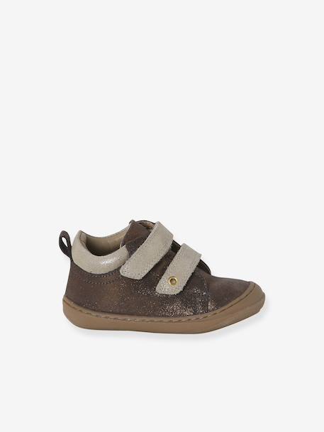 Chaussures premiers pas bébé scratch beige imprimé+bleu imprimé+bronze+jaune d'or+lot rose+mauve+or+rose+rose imprimé+rose poudré+turquoise+vert imprimé+vieux rose 19 - vertbaudet enfant 
