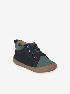 Bottillons Fourrés Cuir Souple Bébé Premiers Pas - Vert