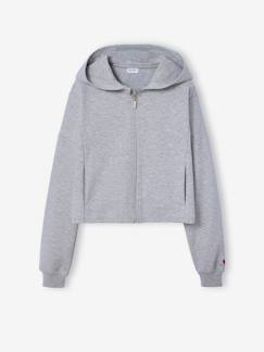 Sweat court zippé à capuche fille  - vertbaudet enfant