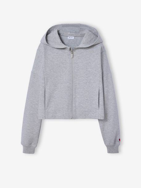 Fille-Vêtements de sport-Sportswear-Sweat court zippé à capuche fille