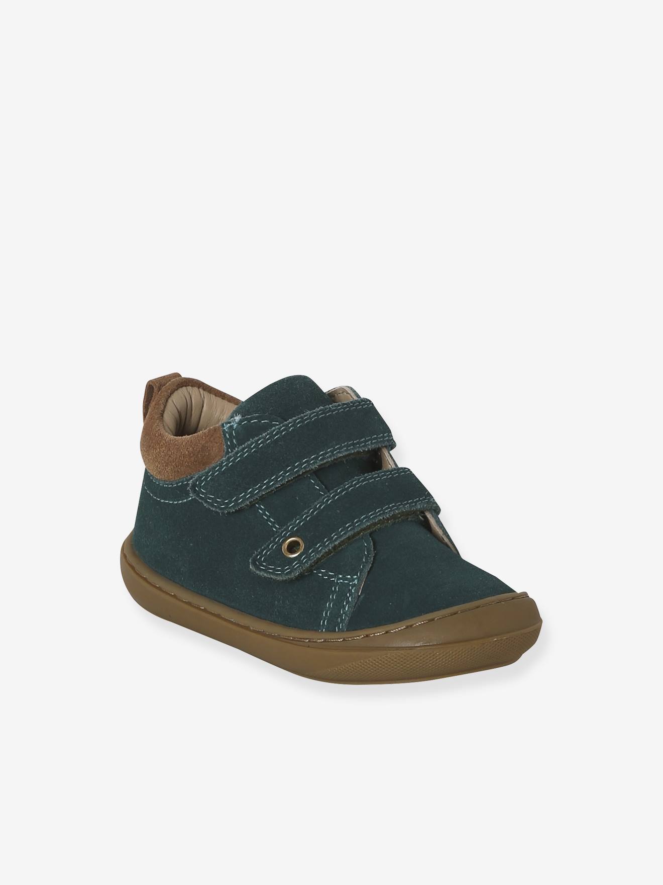 Chaussures premiers pas bébé velcro vert