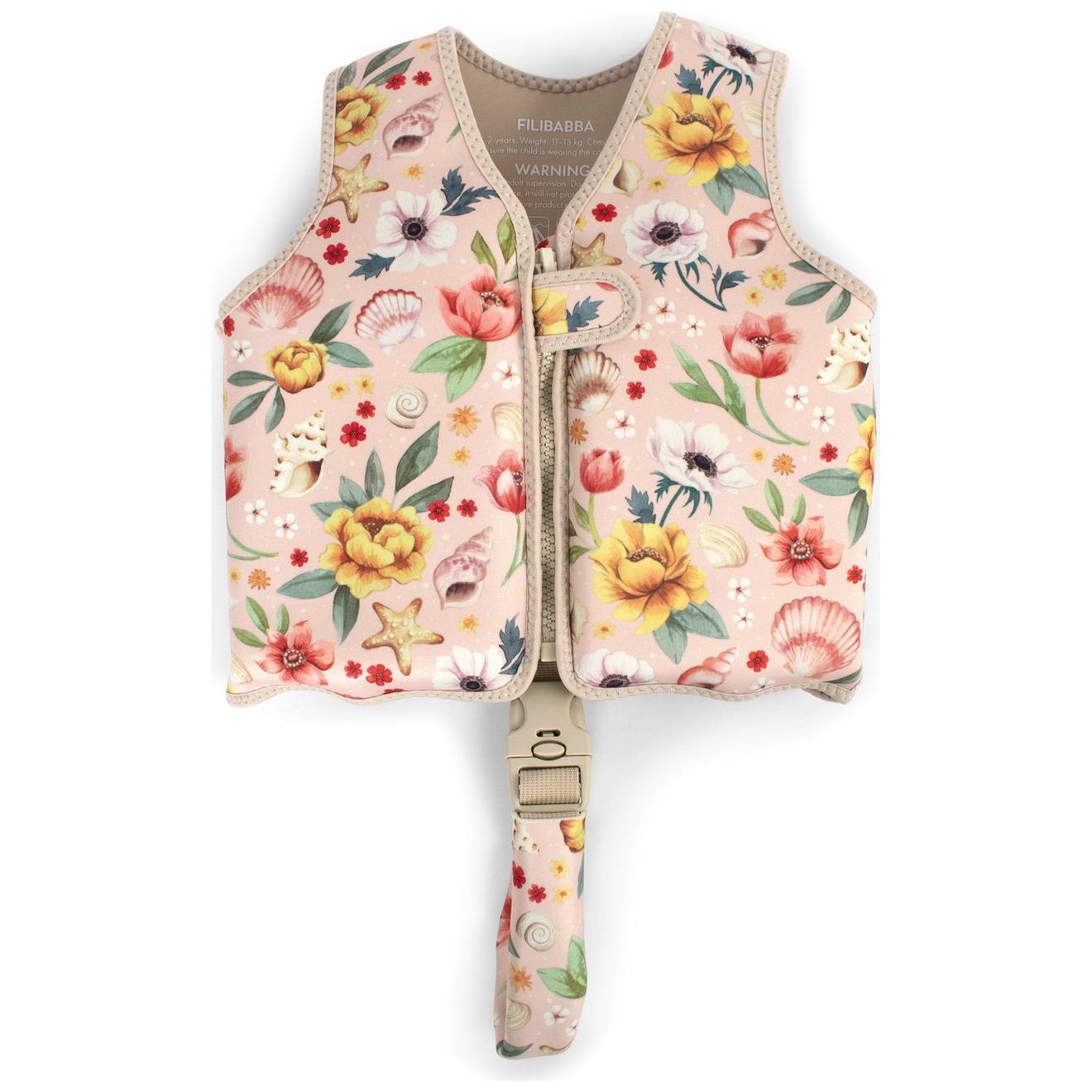 Filibabba - Gilet De Natation Fleurs 1-2 Ans