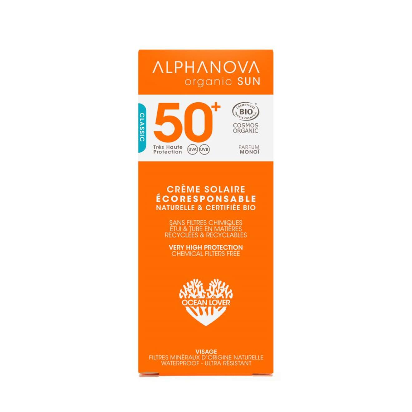 Lait Solaire Visage Familial Spf 50 Blanc (Alphanova) - Couverture