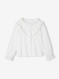 Chemise fille volants en broderie anglaise   - vertbaudet enfant
