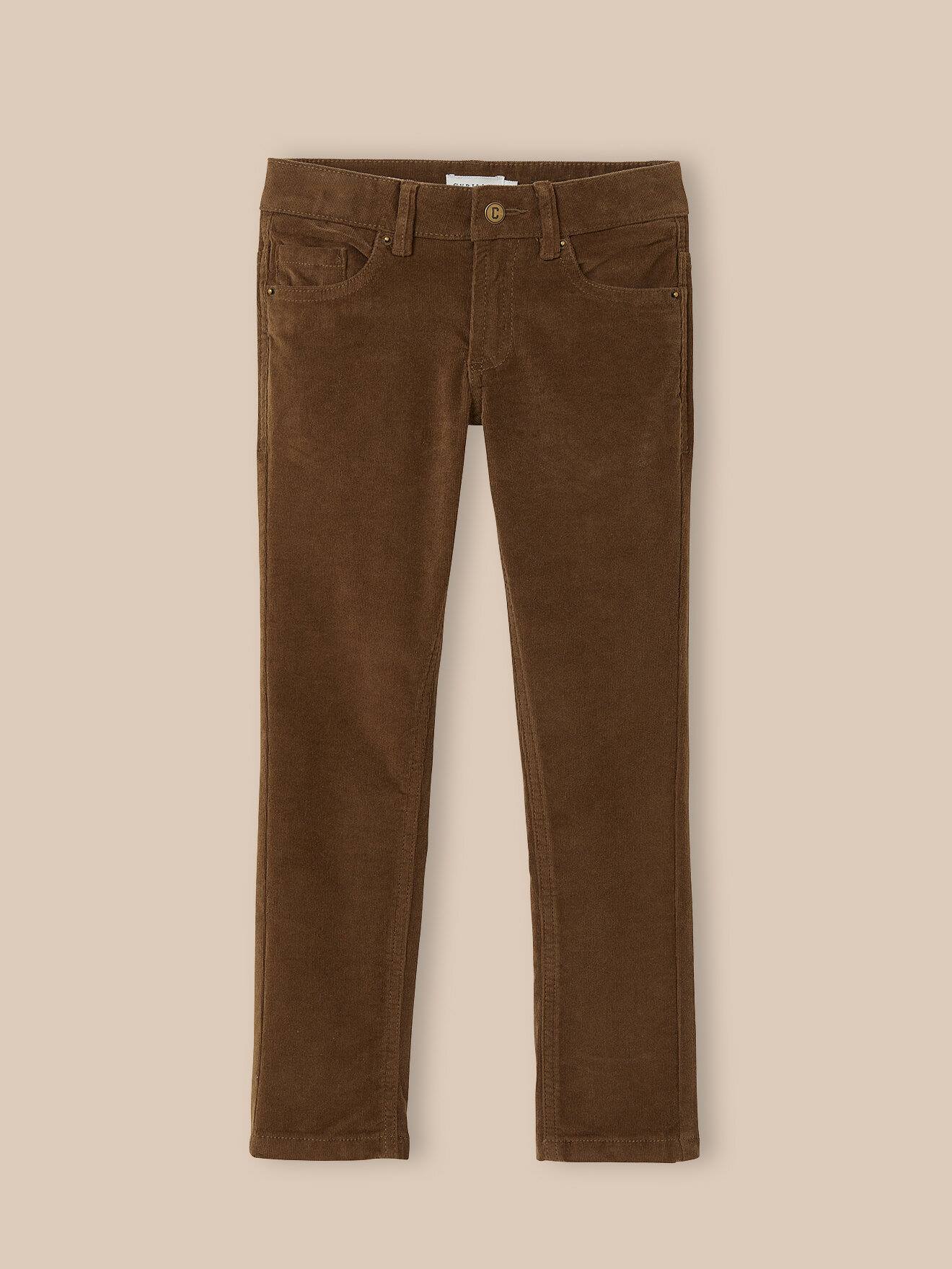 Slim En Velours Garçon Taupe