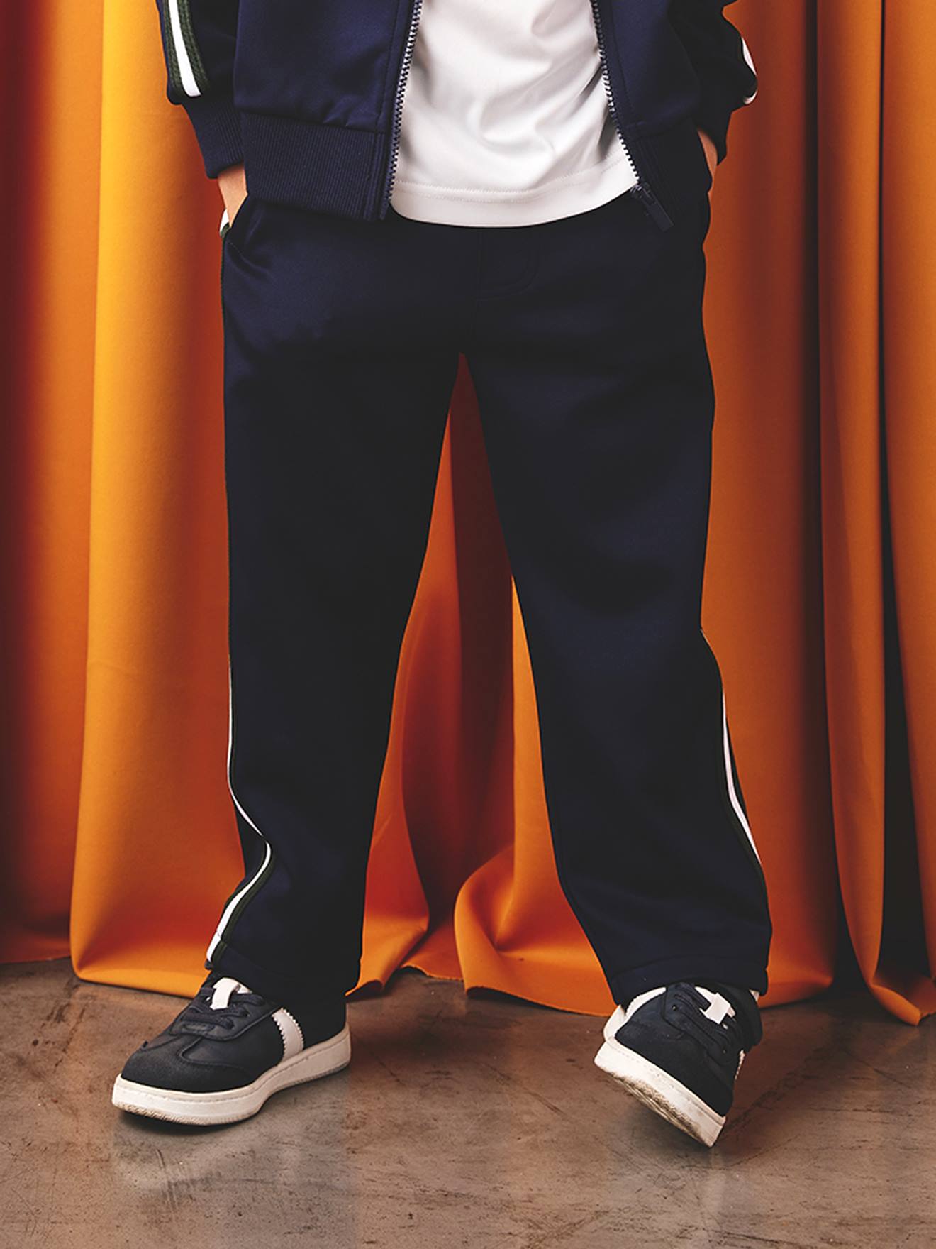 Pantalon garçon jogging technique sport marine