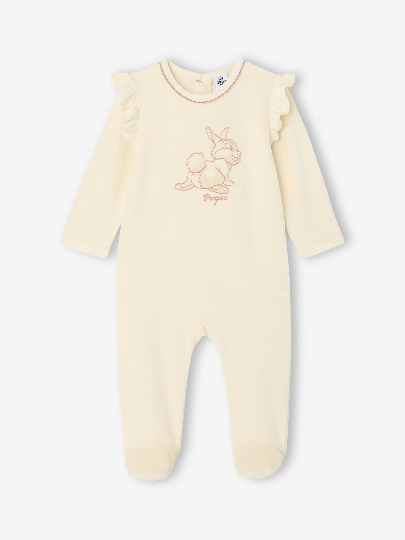 Dors-bien bébé fille Disney Panpan en velours - vanille
