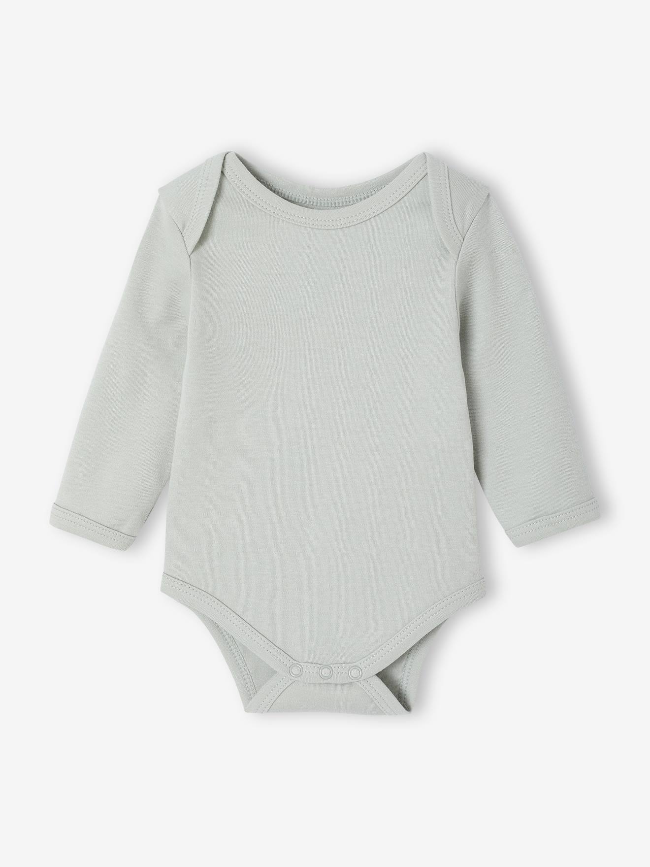 Lot de 5 bodies naissance avec ouverture américaine vert sauge (Vertbaudet) - Image 2