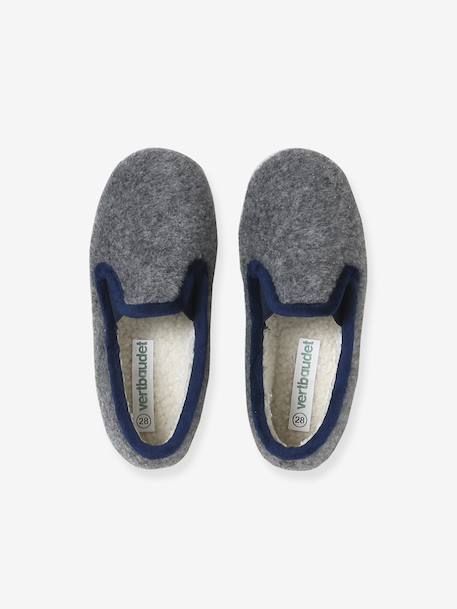 Chaussons velours élastiqués enfant - Fabriqués en France bleu+gris 9 - vertbaudet enfant 