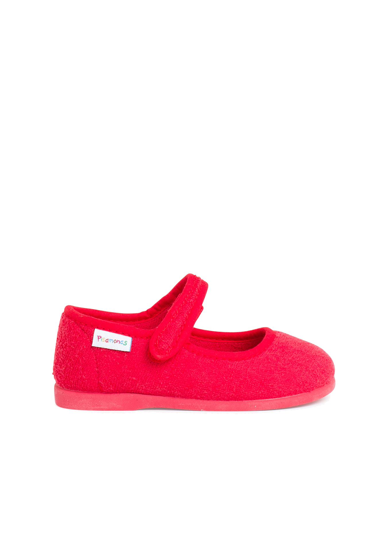 Chaussons Babies En Tissu Éponge À Scratch Rouge