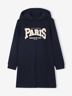 -Robe à capuche en molleton fille détails fantaisie