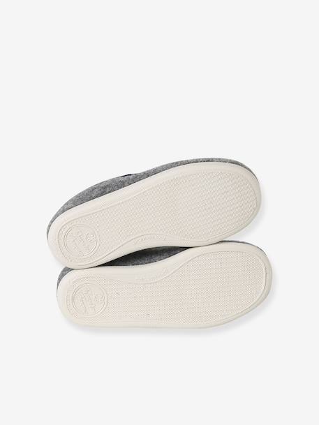 Chaussons velours élastiqués enfant - Fabriqués en France bleu+gris 12 - vertbaudet enfant 