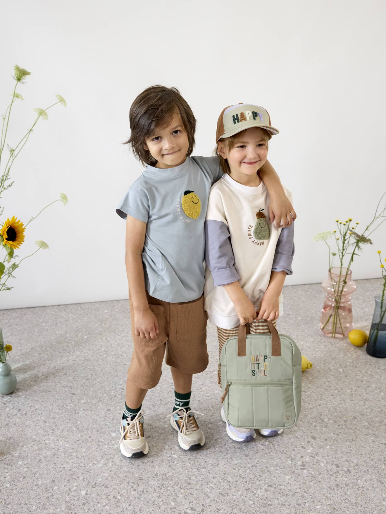 T-shirt citron bleu enfant Little Gang LÄSSIG bleu ciel