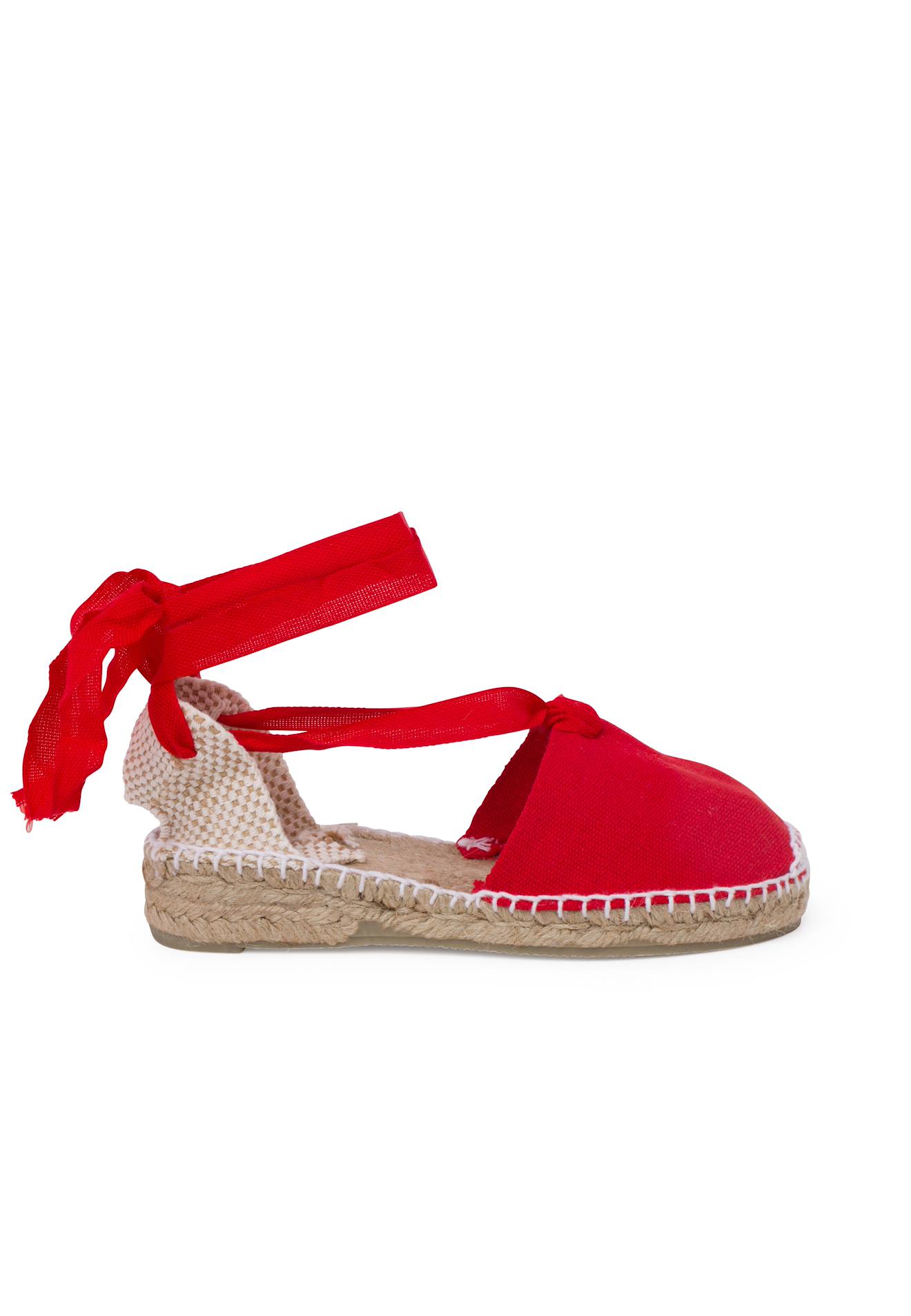 Espadrilles Pour Et Enfant En Couleur Unie Rouge