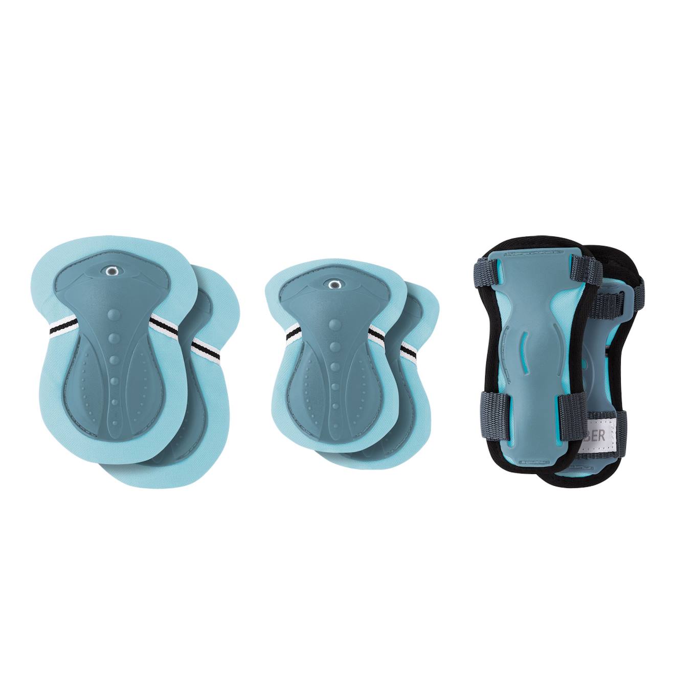 Set De Protections Enfant Xxs (coudes, Genoux, Poignets) Bleu Pastel