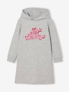 -Robe à capuche en molleton fille détails fantaisie