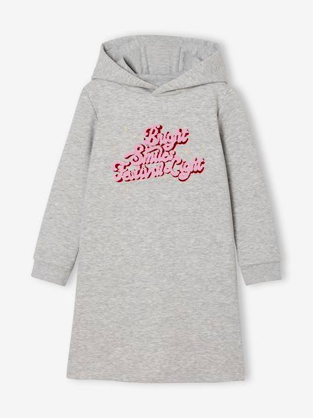 Robe à capuche en molleton fille détails fantaisie  - vertbaudet enfant