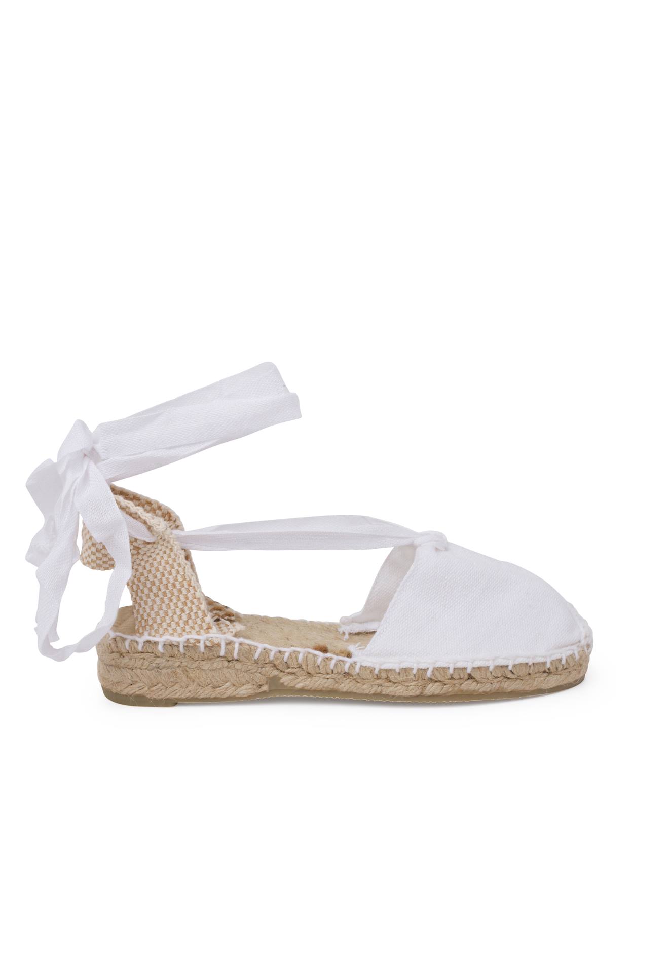 Espadrilles Pour Et Enfant En Couleur Unie Blanc
