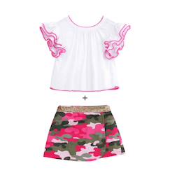 Ensemble été   blouse   & jupe short  et  - vertbaudet enfant