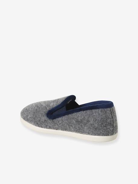Chaussons velours élastiqués enfant - Fabriqués en France bleu+gris 11 - vertbaudet enfant 