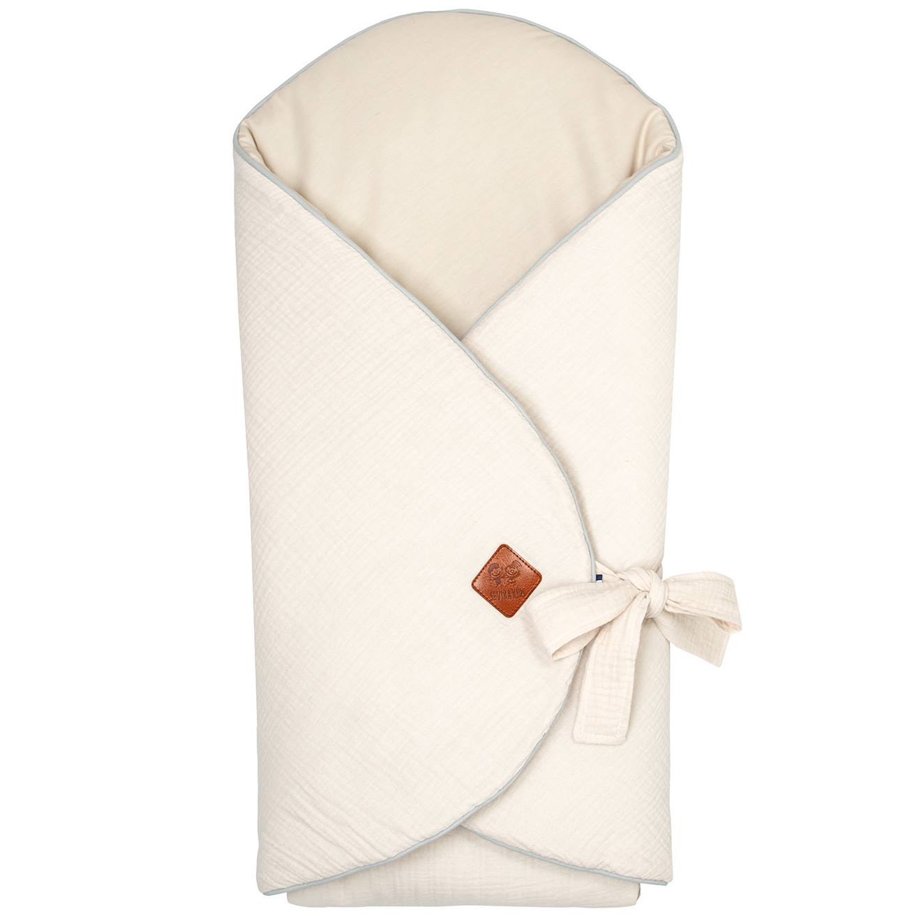 Couverture D'emmaillotage Évolutive En Gaze De Coton Jeanne Beige