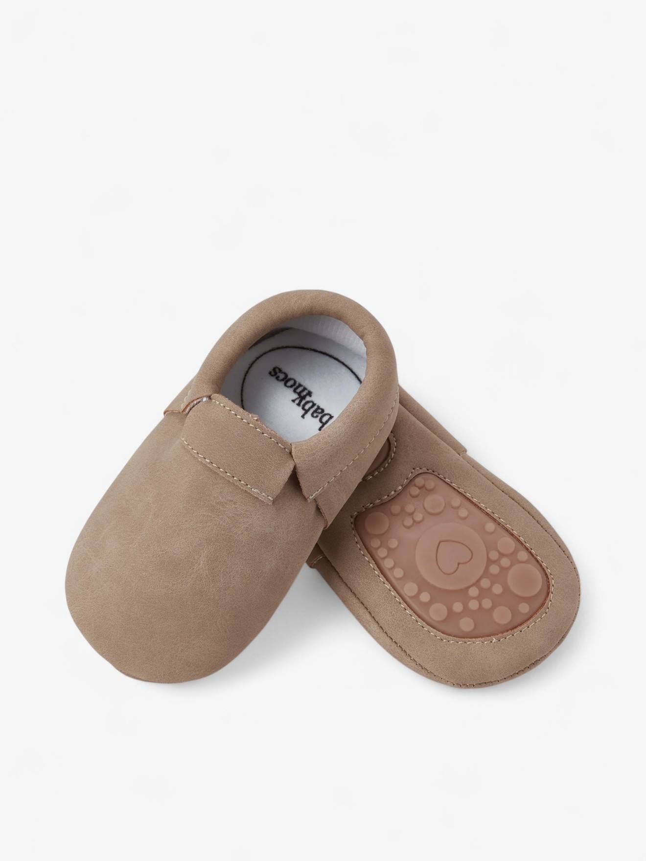 Chaussons Casual Bébé En Cuir Vegan Greige (Babymocs) - Image 2