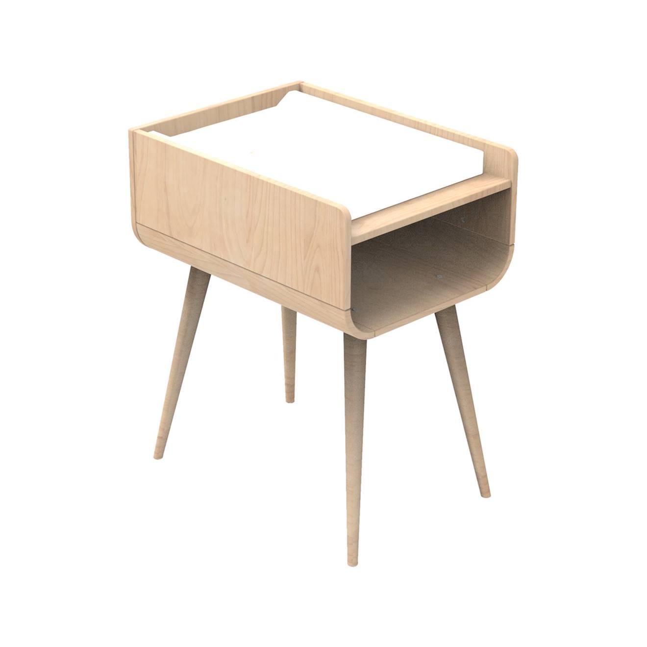 Table À Langer Pied En Bois - Bambin Beige