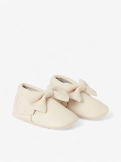 -Chaussons bow enfant en cuir vegan