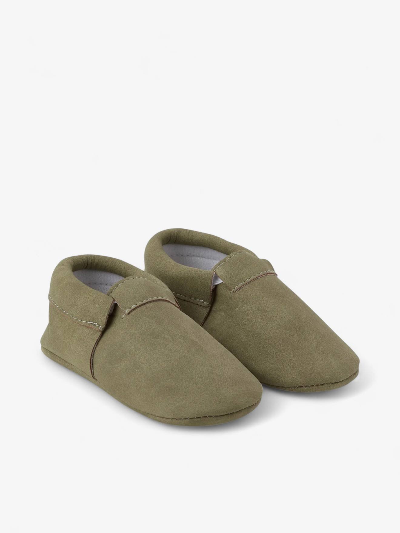 Chaussons Casual Enfant En Cuir Vegan Verte