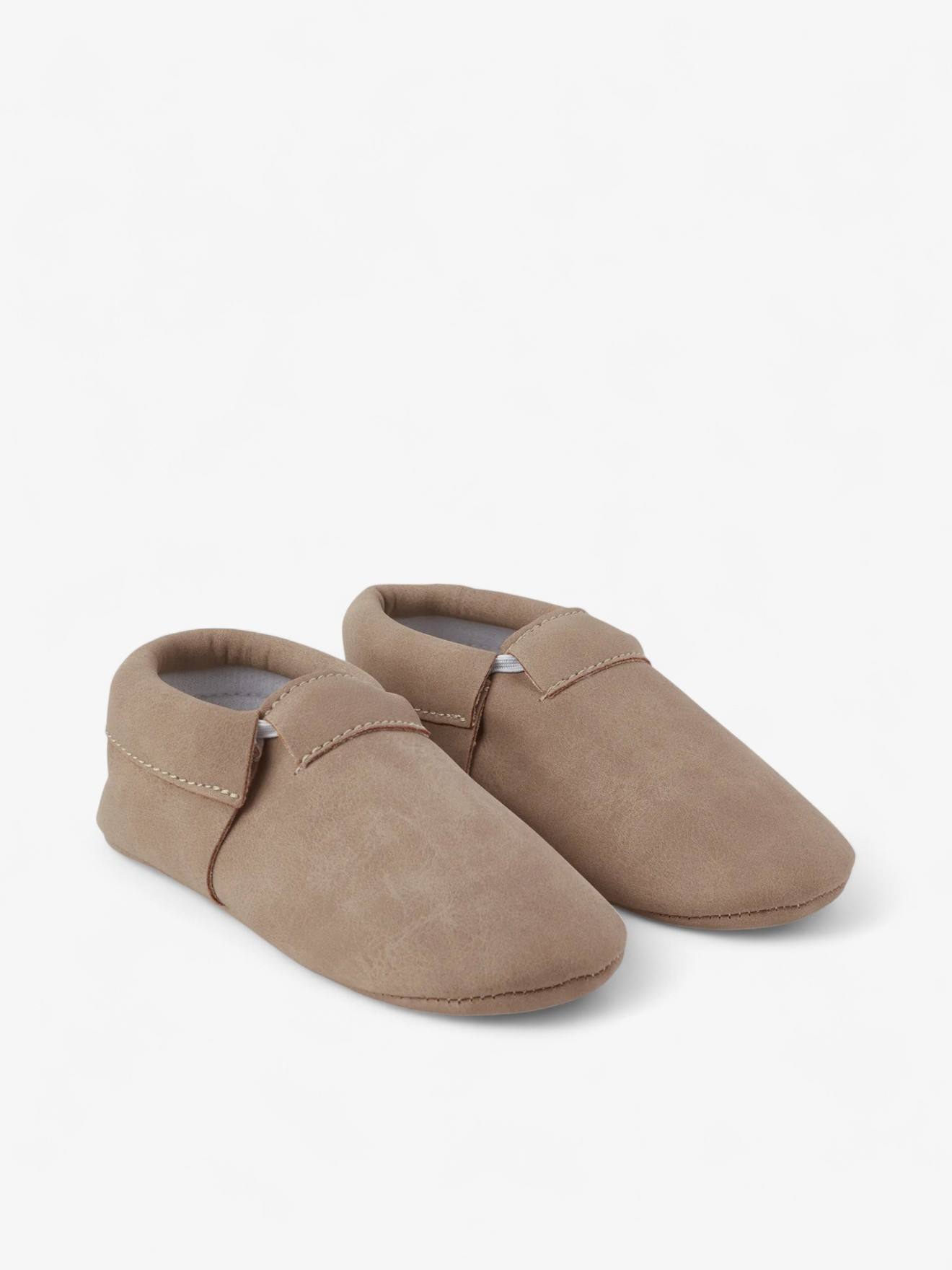 Chaussons Casual Bébé En Cuir Vegan Greige